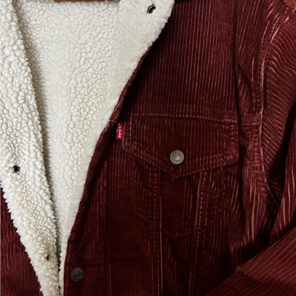 Levi’s Corduroy Sherpa-Lined Trucker Fall Winter Jacket - M - Picture 6 of 10